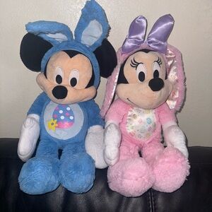 Disney Mickey and Minnie Easter Plush Set - Blue and Pink